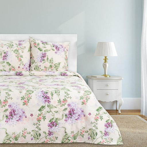 Постельное бельё Этель Дуэт Сирень 143х215 см-2 шт, 220х240 см, 70х70 см-2 шт,100% хлопок, бязь  фото 8