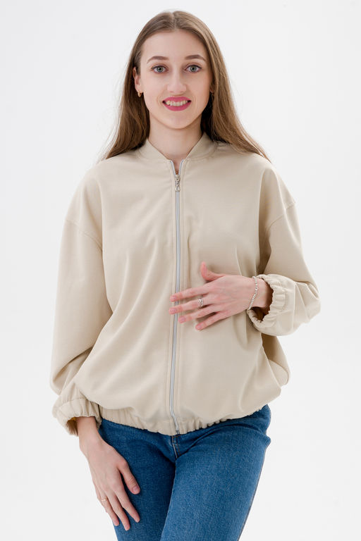 Бомбер из коттон фита песочный макси - Амадэль фото 6