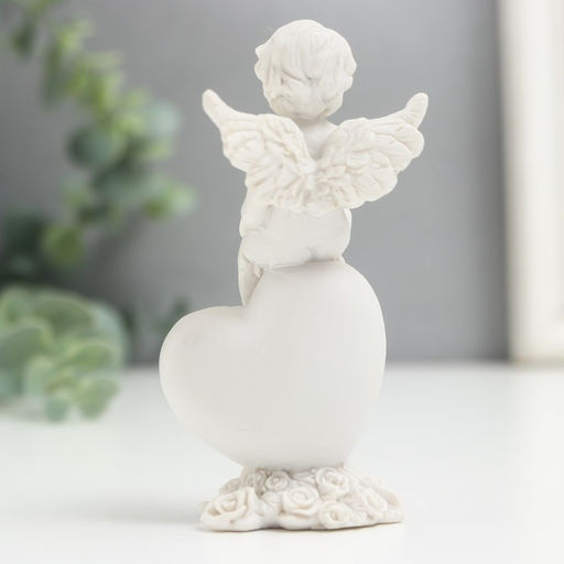 Фигурка полистоун «Ангелок на сердечке из страз», 9×4.3×3 см, МИКС