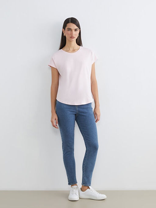 Y?ksek Bel Slim Mom Kad?n Jean Pantolon