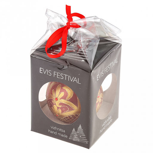 Елочная игрушка шар стеклянная д8см, красный металлик, ручная художественная роспись, подарочная упаковка (Россия) - Домашняя мода фото 8