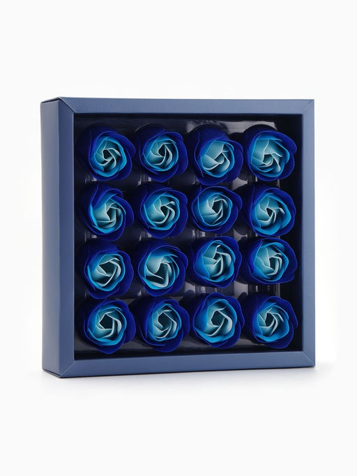 Набор мыльных роз в коробке 16 штук, бирюзово-белые - SB BEAUTY фото 4