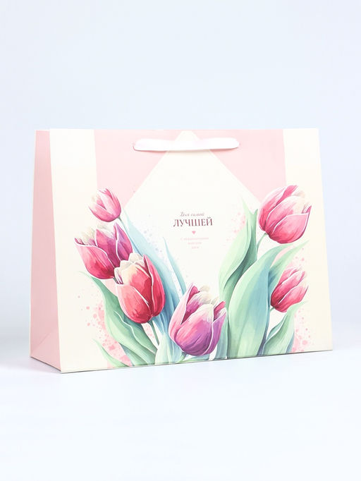 Пакет подарочный ламинированный горизонтальный Лучшей, L 40?31?14 см