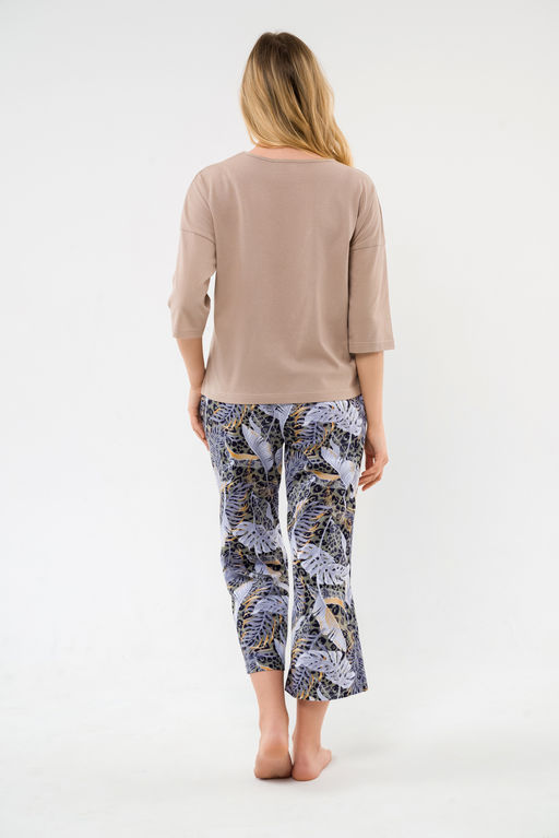 Пижама из футболки и брюк из кулирки Мечта тропики кофе - Амадэль фото 14