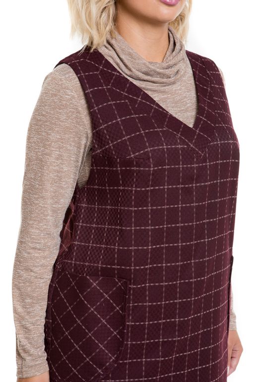 Сарафан 1183 бордовая клетка - Novita фото 6