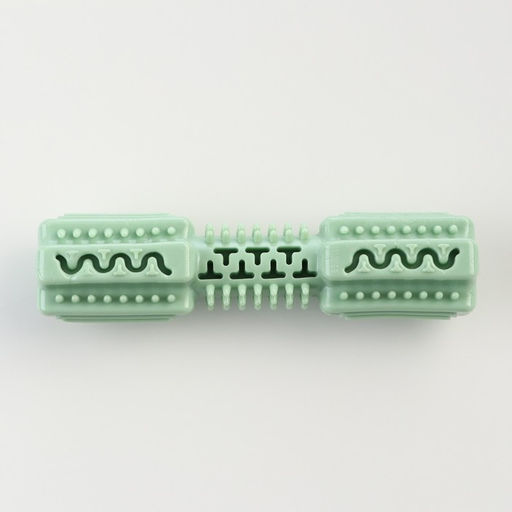 Игрушка для лакомств и сухого корма Конструктор, TPR, массажная, 14 х 3,5 см, зелёная - Пижон фото 3