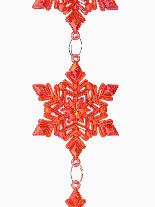 Ёлочная игрушка Зимнее волшебство. Снежинка подвесная, 235.5 см, красный перелив фото 11