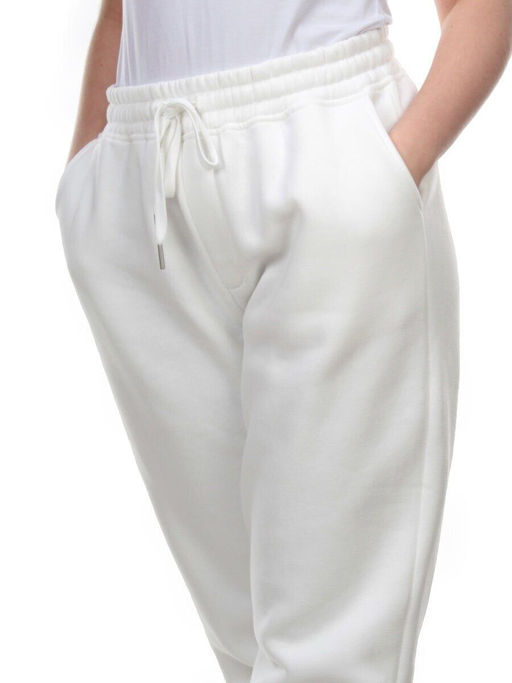 M049 WHITE Брюки спортивные женские на флисе (100% хлопок) 7986 - Фабричный китай фото 4
