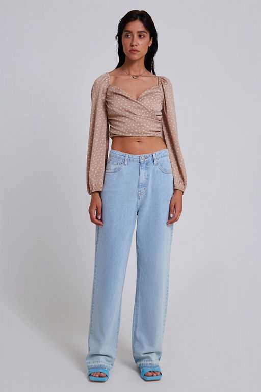 Бежевый топ с драпировкой - Incity фото 4