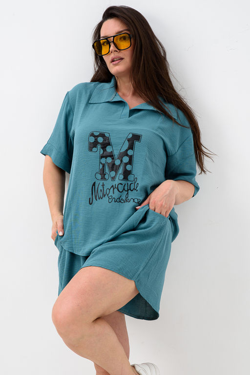 Комплект (рубашка+шорты) с печатью 52469