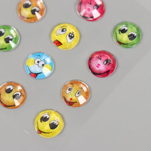 Цена за 10 шт. Наклейка акрил Смайлы 6х8 см - Simaland фото 4