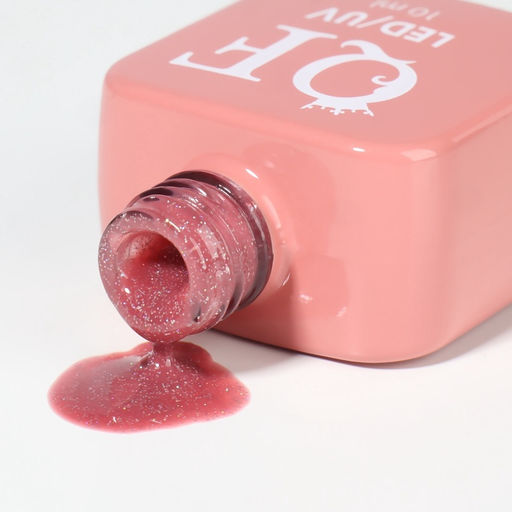 Гель лак для ногтей, с блёстками, трехфазный, 10 мл, LED/UV, розовый (26)