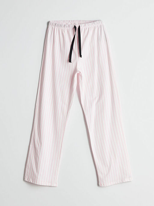 Beli Lastikli ?izgili Kad?n Pijama Alt?