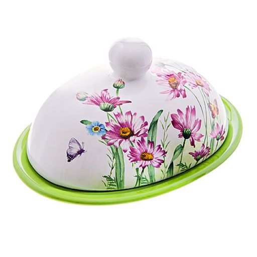 26248 Маслёнка с крышкой Цветы LR (х24)