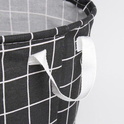 Корзина текстильная Доляна Клетка цв.черный,40*35 см  фото 4