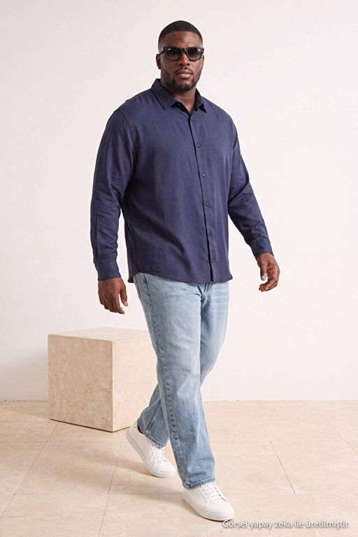 Lacivert Fitted Erkek B_y_k Beden G_mlek TMNSS26AX00006 - Trendyolmilla фото 2