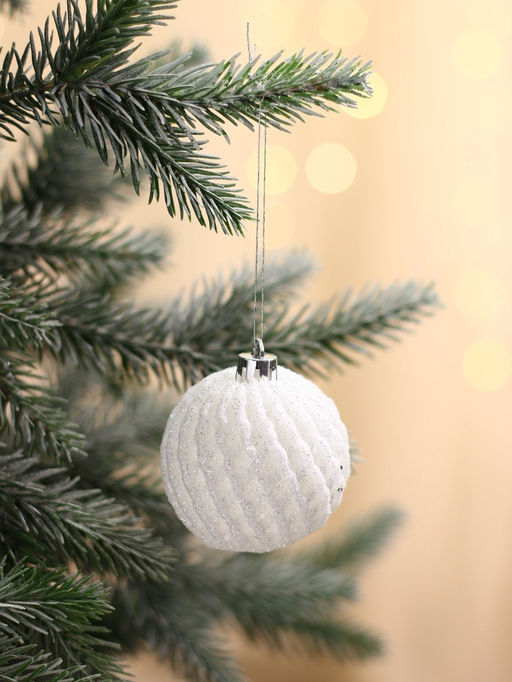 Ёлочные игрушки Снежная изморозь, шары пластиковые, d=6 см, набор 9 шт., белый - Зимнее волшебство фото 6