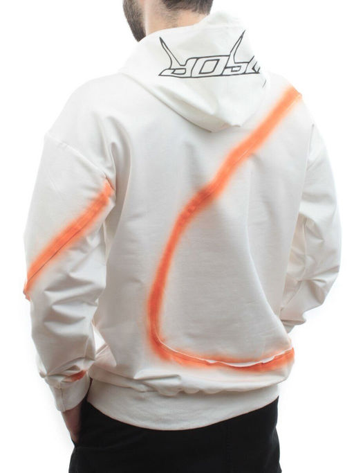 2652 WHITE/ORANGE Толстовка мужская (75% хлопок, 20% полиэстер, 5% спандекс) - Fashion фото 5