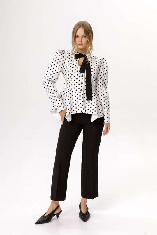 Жакет Pirs 6648 горохи на белом фоне