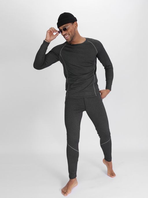 Комплект мужского термобелья без начеса темно-серого цвета 2213TC - FUYOUKAI фото 17