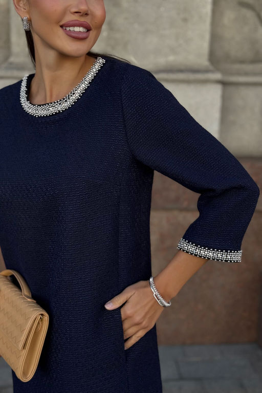 Платье URS 24-377-2 синий  фото 11