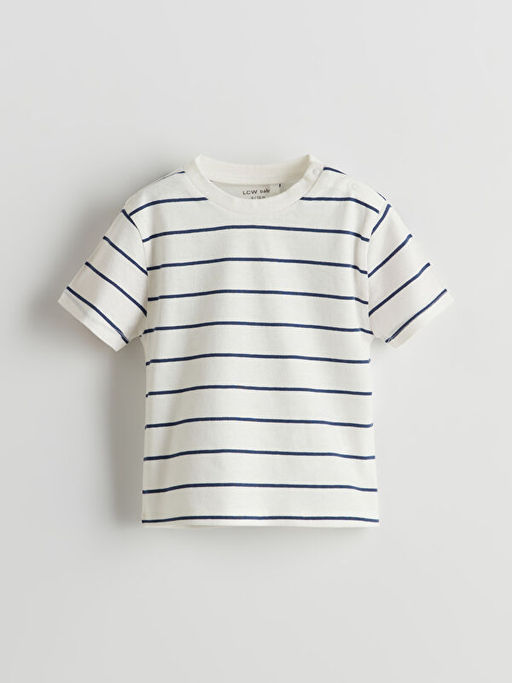 Bisiklet Yaka ?izgili Erkek Bebek Ti??rt 2li