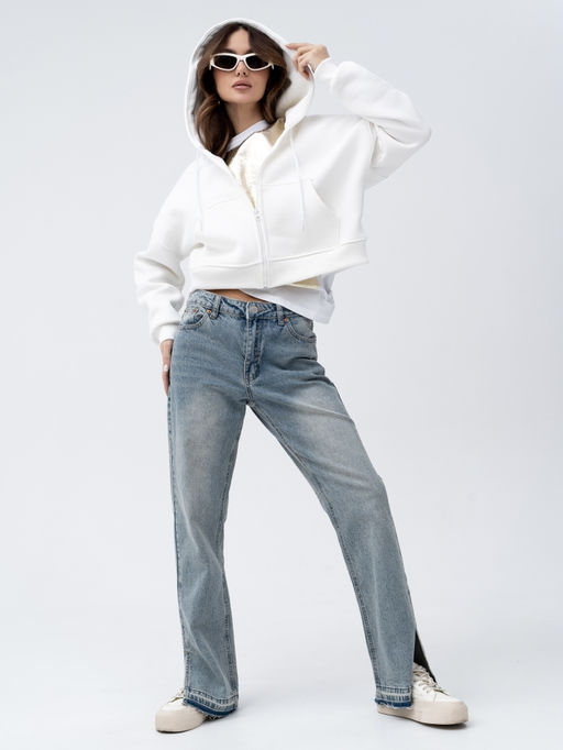 Толстовка укороченная футер 3х нитка с начесом. - Binita фото 3