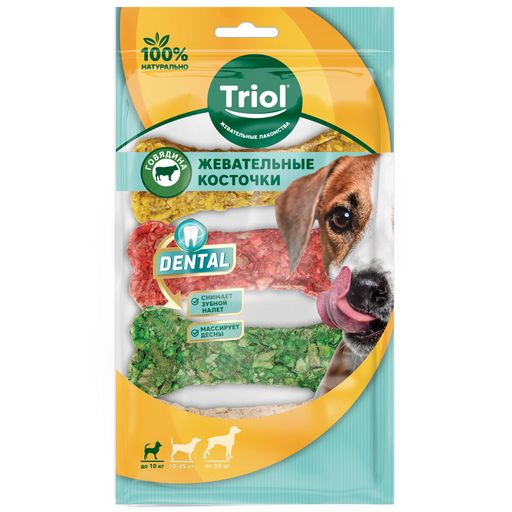 Косточки жевательные DENTAL прессованные микс, 7,5см, 80-100г (уп.4шт.)Triol