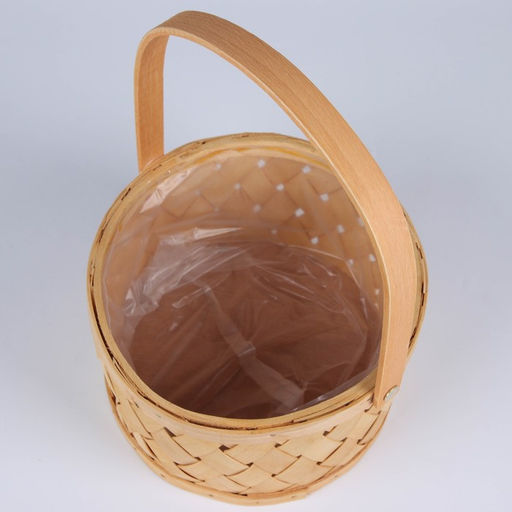 Корзина плетёная для хранения, 20×20×12 см, ручка h=14.5 см, секвойя