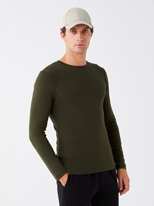 Bisiklet Yaka Uzun Kollu Erkek Sweatshirt