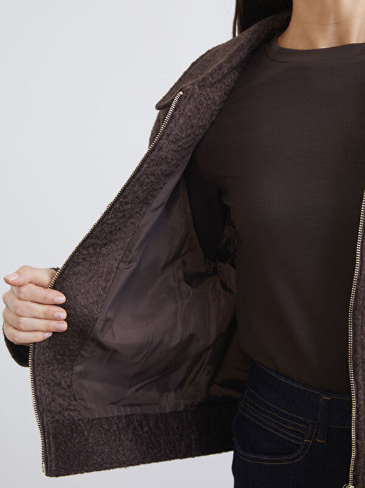 G?mlek Yaka Kad?n Ka?e Ceket