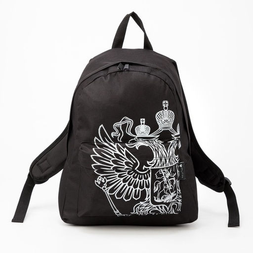 Рюкзак Герб, 33х13х40, отд на молнии, н/карман, черный - Nazamok фото 5