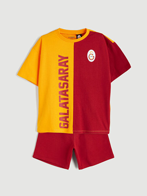 Galatasaray Bask?l? Erkek ?ocuk Ti??rt ve ?ort 2li