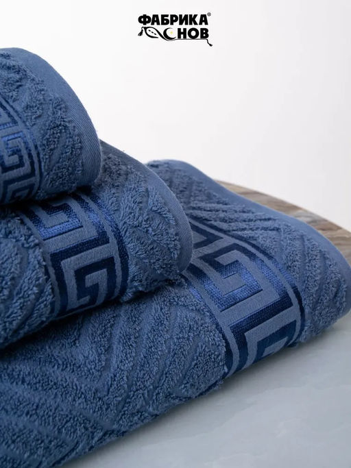 Полотенце махровое жаккардовое KT-0012М (греческий бордюр) 430 гр/м2 - Фабрика снов фото 2
