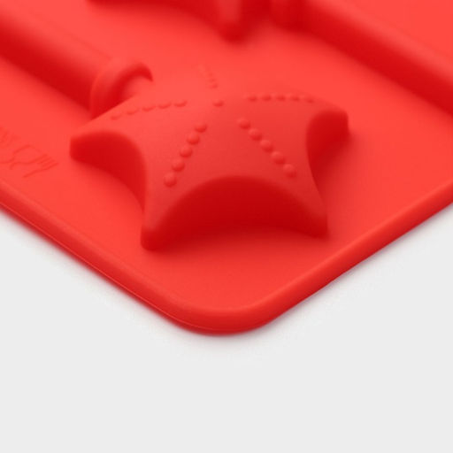 Форма для леденцов новогодняя Доляна Звездочёт, силикон, 9.5?24?1 см, 6 ячеек (4.2?3.8 см), с палочками, МИКС