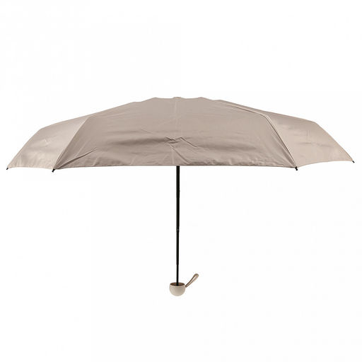 Зонт-мини механический Палитра UPF50+ ткань эпонж (полиэстер) + черное УФ-покрытие, 6 лучей, д/купола 90см, 5 сложений, 18см в сложенном виде, механизм против ветра, ручка с покрытием soft-touch, цвет бежевый, 218гр (Китай) - Домашняя Мода фото 2