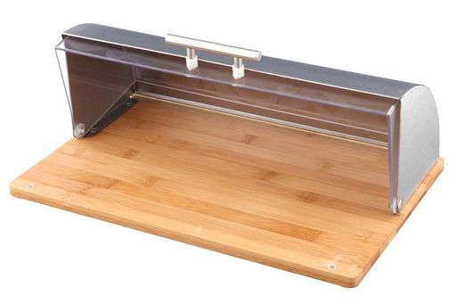 ХЛЕБНИЦА AGNESS МОНБЛАН ДЕРЕВЯННАЯ С КОМБИНИРОВАННОЙ КРЫШКОЙ НЖС+ПЛАСТИК 38*27*14 СМ  фото 2