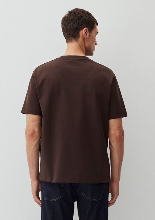 Kahverengi Basic Tisort - Mavi фото 5