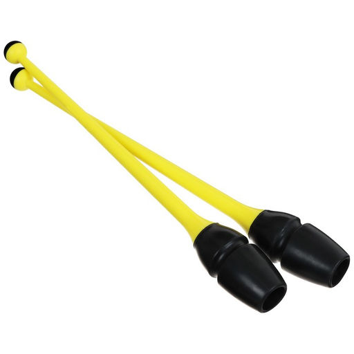Булавы гимнастические вставляющиеся Grace Dance, 36 см, цвет чёрный/жёлтый  фото 6