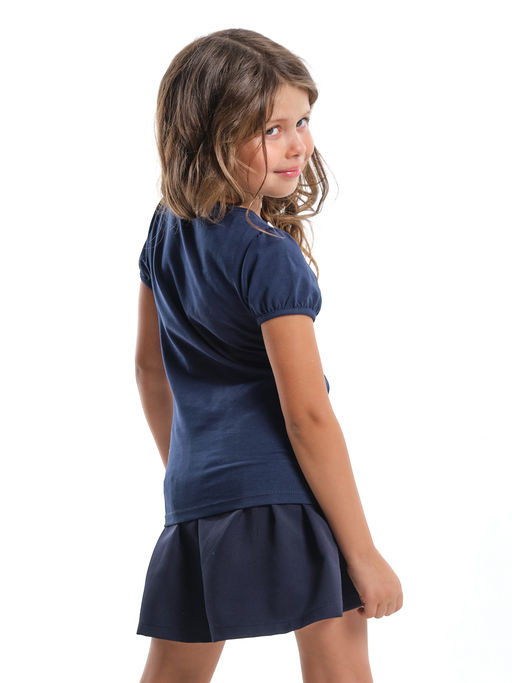 Футболка для девочки	 UD 0677 cиний - Mini maxi фото 4