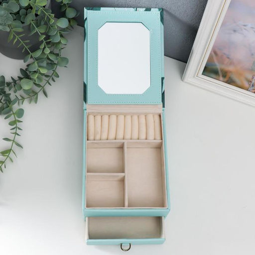 Шкатулка кожзам для украшений Одуванчики и пальмовые листья 8,7х14,3х18,2 см - Simaland фото 3