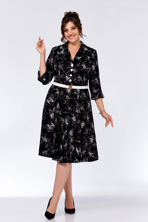 Блуза Swallow 803.2 черный+серебряный узор фото 372