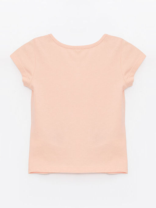 Bisiklet Yaka Bask?l? K?sa Kollu K?z Bebek Ti??rt - Waikiki фото 2