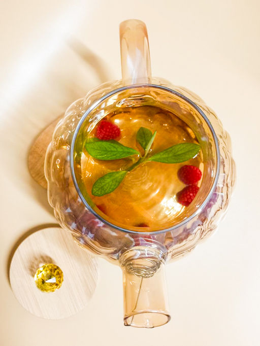 Чайник заварочный 1,5л стеклянный с бамбуковой крышкой OLS-339-24