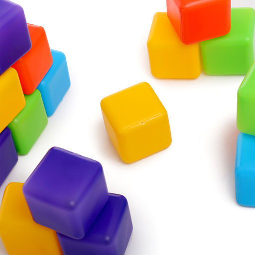 Кубики детские, пластиковые, цветные, 20 штук, 4×4 см