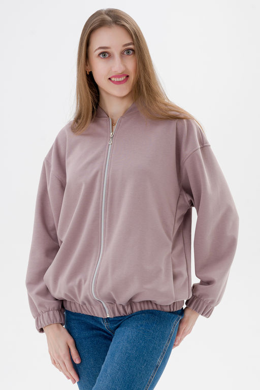 Бомбер из коттон фита кофе макси - Амадэль фото 8