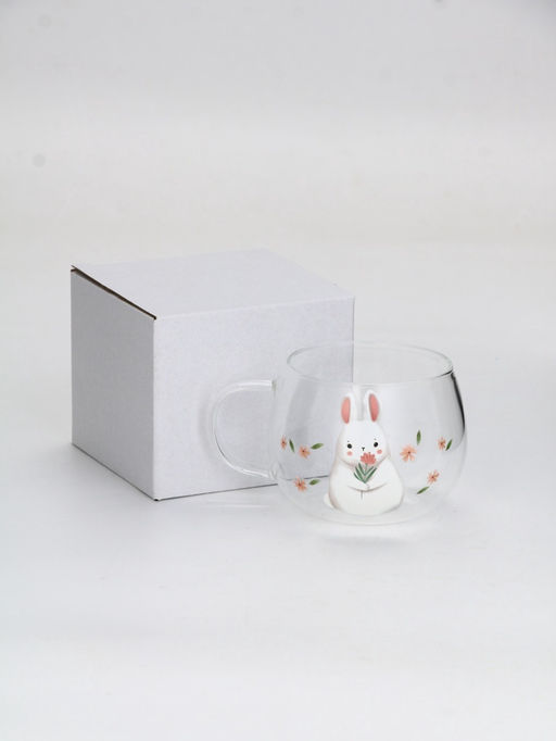 Кружка стеклянная Зайка, 400 мл