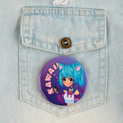 Цена за 10 шт. Значок закатной Аниме Каваи, d=5.6 см