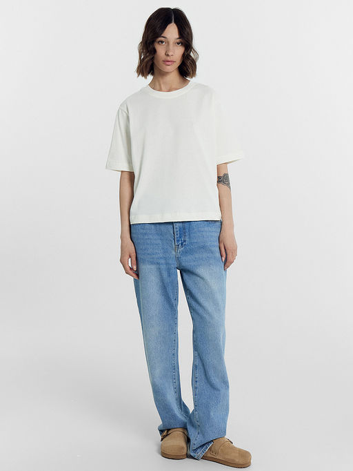 Футболка женская в молочном цвете - Mark formelle фото 3