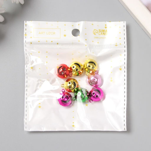 Набор декора для творчества металл «Смайл-бубенчик», цветные, набор 8 шт.